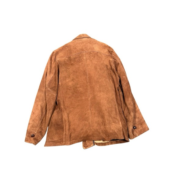 Vintage 50 60s Bambergers Suede Fur-Lined Jacket Coat Western Ranch 38R - Picture 5 of 9